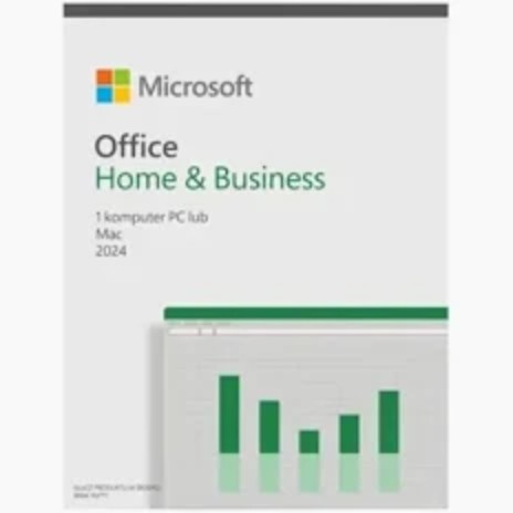 Mặt trước hộp Office Home & Business 2024 bản quyền mua một lần cho 1 PC hoặc Mac